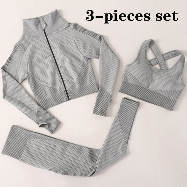 Seamless 3 Piece Yoga Set - Infusionyoga