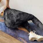 Load image into Gallery viewer, Black Marble Yoga Pants
